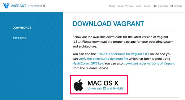 Download Vagrant by HashiCorp